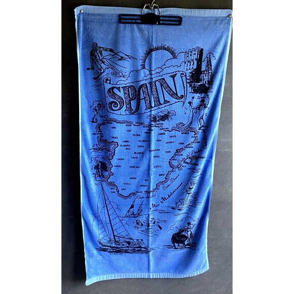 RARE Vintage Spain Souvenir Bath/Beach Towel 30”x 57” Choose your Color USA - Picture 4 of 7